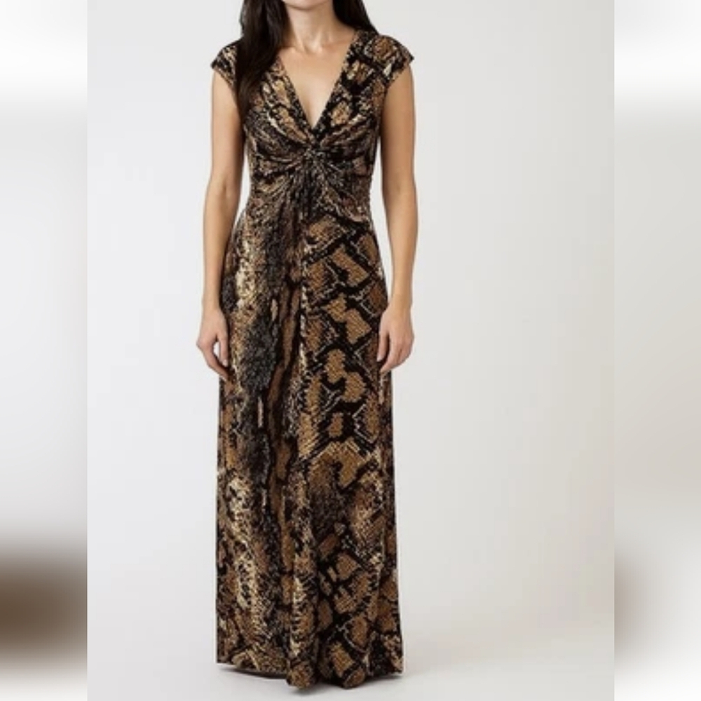 Chicos Maida Python Snakeskin Maxi Dress